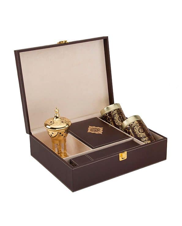 dark-faux-leather-Islamic-Gift-Box-with-Oud-Burner